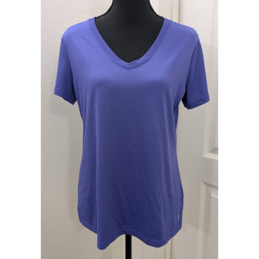 Reebok Women’s Play Dry Shirt Size L Purple Athletic Workout Top